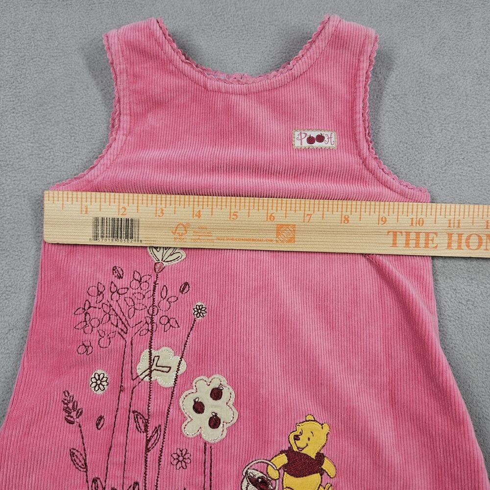 Vtg Y2K Disney Baby Winnie The Pooh Corduroy Dress 12 Months Pink Embroidered - Picture 8 of 10